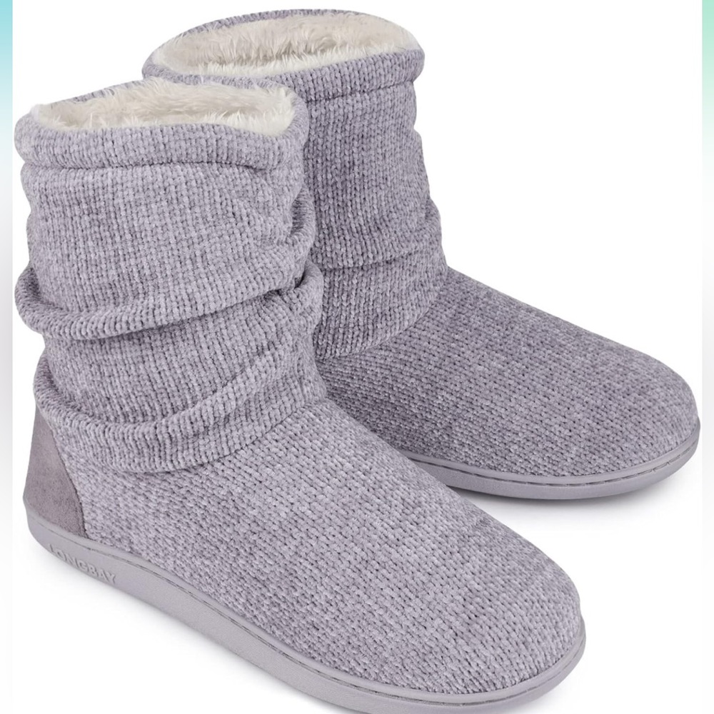 NWT LongBay Chenille Bootie Slippers - Size 9/10
